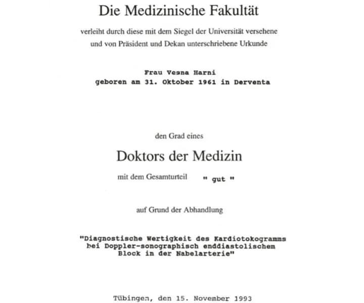 dr.sc.Vesna Harni – certifikat 1