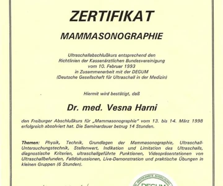 dr.sc.Vesna Harni – certifikat 12