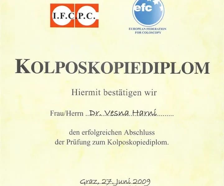 dr.sc.Vesna Harni – certifikat 13