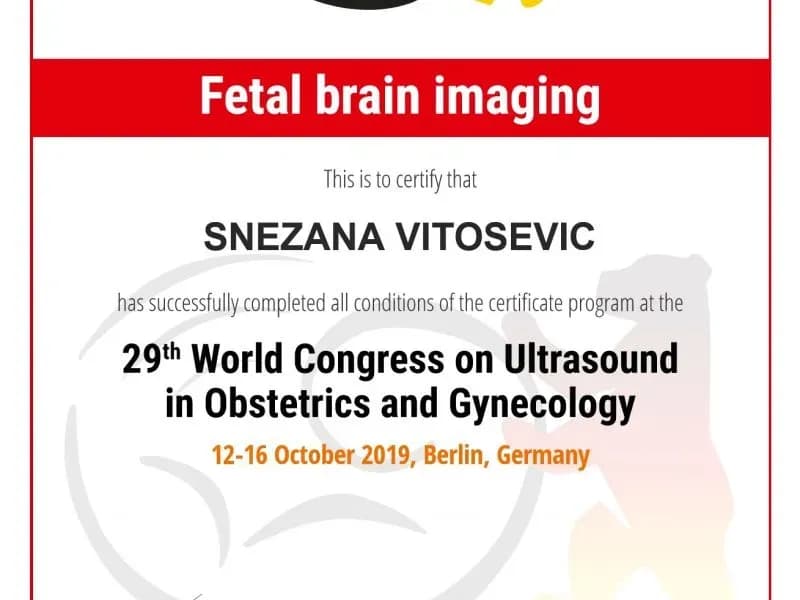 dr. Snješka Vitošević – certifikat 5