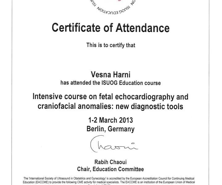 dr.sc.Vesna Harni – certifikat 8